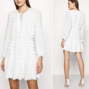 Farm Rio White Fringe Tassel dress